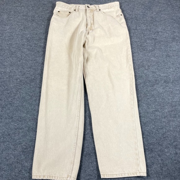 VTG Stefano Man Jeans Mens 32x29 Beige Denim‎ Tapered Cotton - Picture 1 of 11
